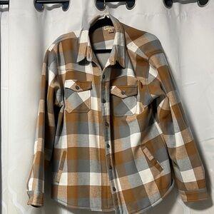 Plaid Button-Up Shirt Jacket